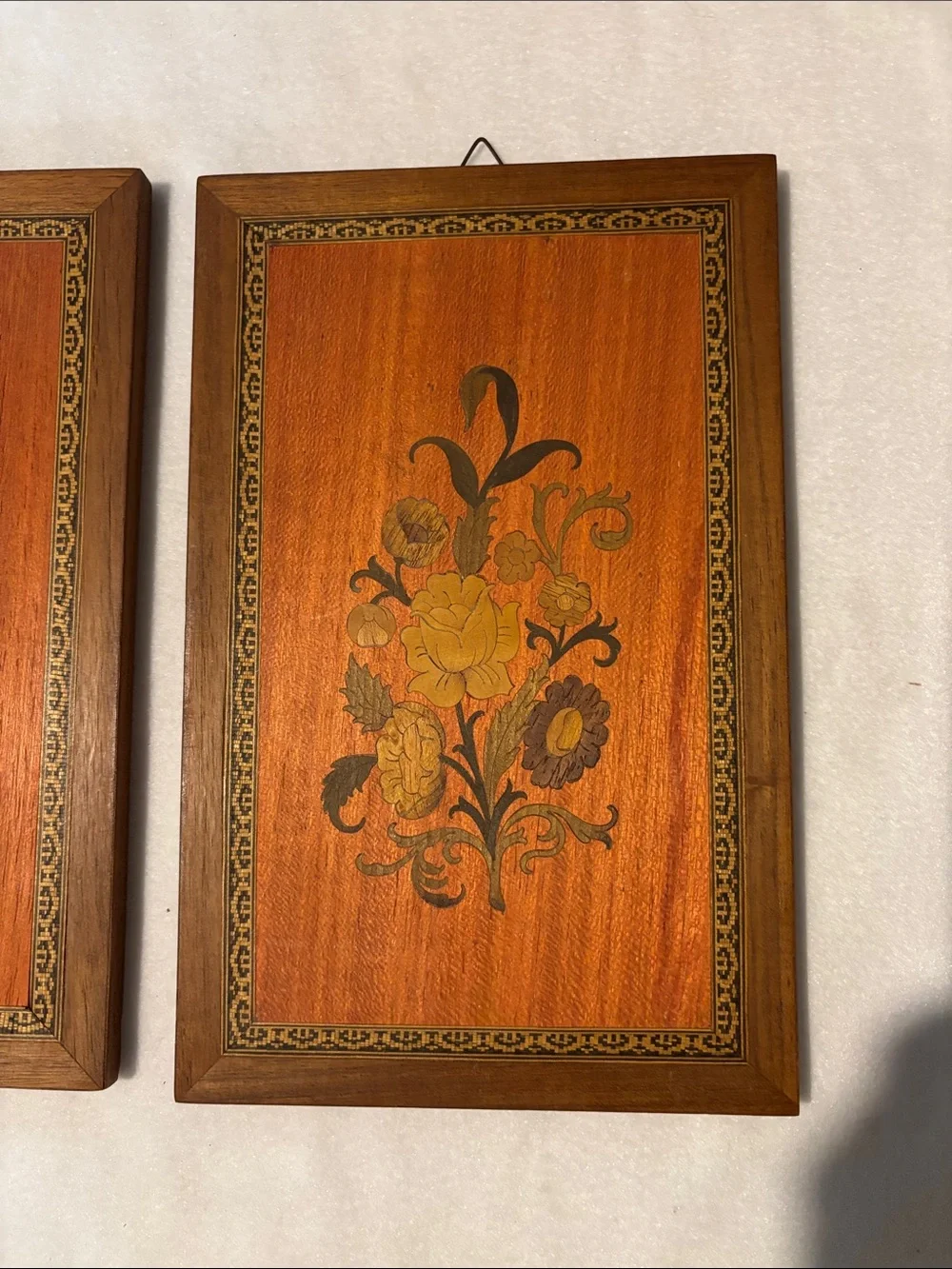 Vintage Wooden Floral Wall Plaques ( Notturno-Set of 2,